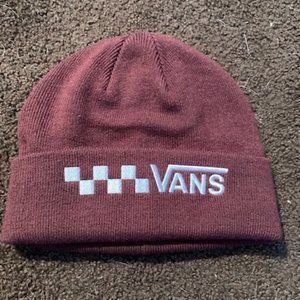 NWT VANS Off The Wall TRECKER KNIT BEANIE Fall Winter Cap WHT CHECK Adult